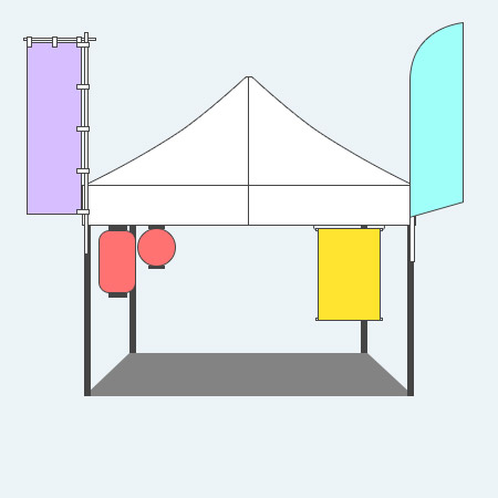 イベント用テントとその他アイテム組み合わせ例
