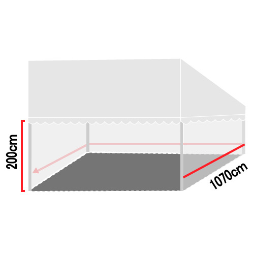 片ながれ用三方幕10.7m×2.0m（KTM-3）