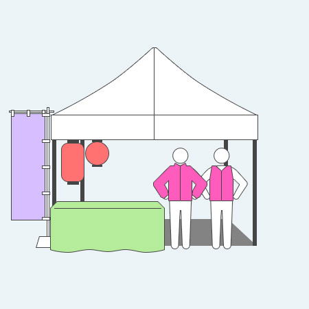 商店街用テントとその他アイテム組み合わせ例