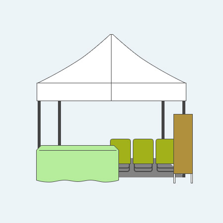 運動会/卒業式用テントテントとその他アイテム組み合わせ例