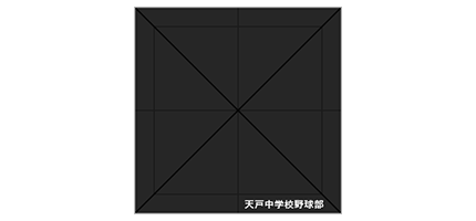 ワンタッチテント右下垂れ部分名入れイメージ デザイン