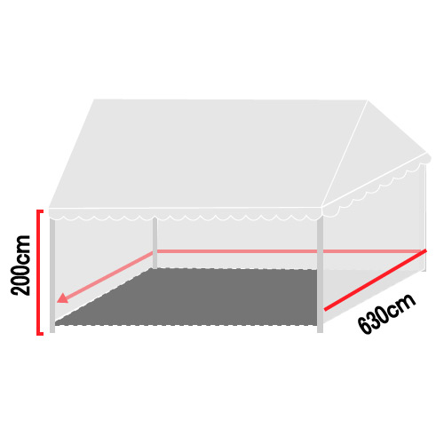 ブルドックテント用三方幕6.3m×2.0m（BTM-0）