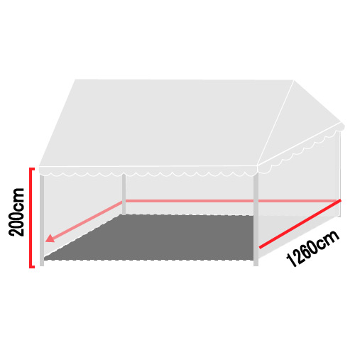 ブルドックテント用三方幕12.6m×2.0m（BTM-2）