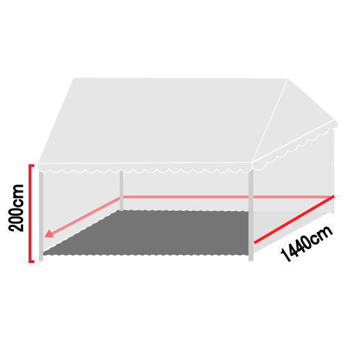 ブルドックテント用三方幕14.4m×2.0m（BTM-3）