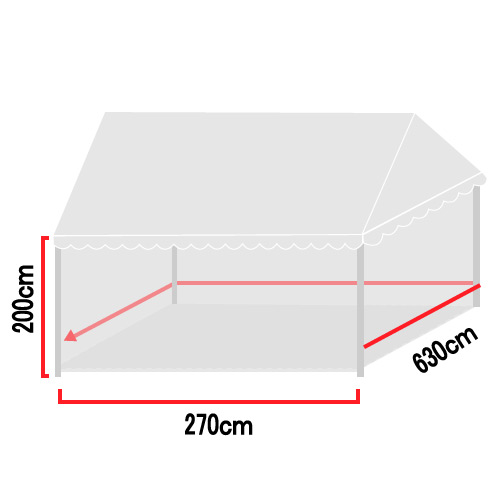 ブルドックテント用四方幕6.3m×2.0m:2.7m×2.0m（BFM-0）