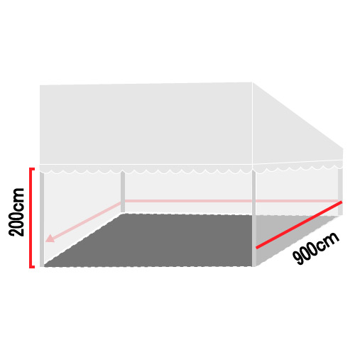 片ながれ用三方幕9.0m×2.0m（KTM-2）